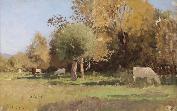 Sommerlandschaft mit Kuhen - view 1