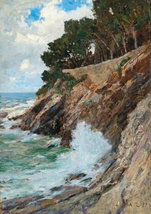 Scene on the Nervi coast by Alfred Zoff