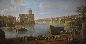 Vue de Rome avec Saint-Jean des Florentins by (circle of) Wittel, Gaspar van (Vanvitelli)