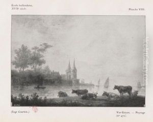 Landscape with animals by Jan van Goyen