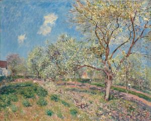 Spring in Veneux by Alfred Sisley