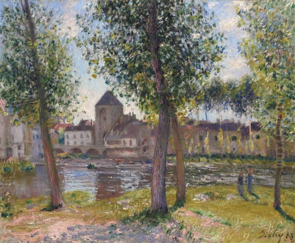 Les peupliers a Moret-sur-Loing, apres midi d'aout - view 1