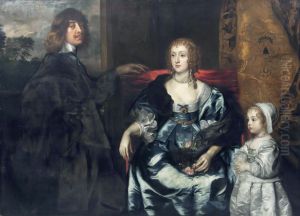 Algernon Percy, 10th Earl of Northumberland (1602-1668), his First Wife Lady Anne Cecil (d.1637), and their Daughter, Lady Catherine Percy (1630-1638)