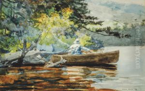 A Good One, Adirondacks by Winslow Homer
