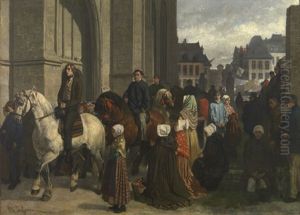 The pilgrimage of Saint Guido in Anderlecht by Charles de Groux