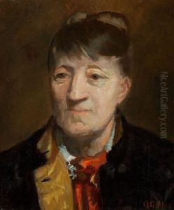 Portrait of the Norwegian painter Kitty Kielland. by Anna Ancher