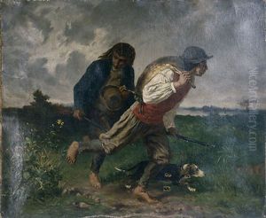 Retour de chasse ou Les braconniers bretons. by Evariste Vital Luminais
