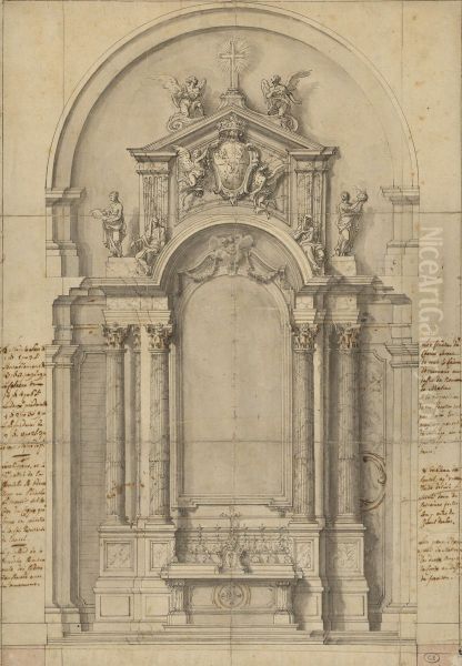 Projet for an altar with the coat of arms of Stanislaus I Leszczynski, probably for Notre-Dame de Bonsecours de Nancy - view 1