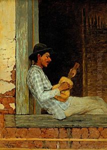 Guitar player at the window