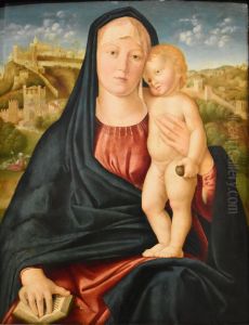 La Vierge et l'enfant Jesus sur un paysage de Haute-Venetie