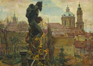 A View of Lesser Town from Vrtbovska Garden by Alois Wierer
