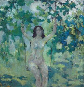 Nude On Swing by Arthur Beecher Carles