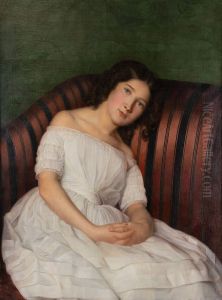 Portrait de Madame Gignoux a 16 ans by Adrienne Marie Louise Grandpierre-Deverzy