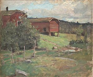 Pastoral landscape by Alfred Bergstrom