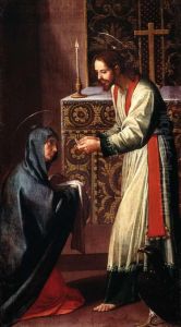 Sao Joao Evangelista dando a comunhao a Virgem