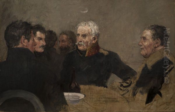 General Blucher mit seinen Offizieren am Tisch sitzend - view 1