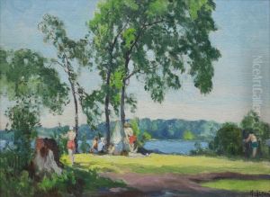 Reeds Lake with Bathers