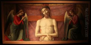 cristo morto nel sepolcro tra due angeli