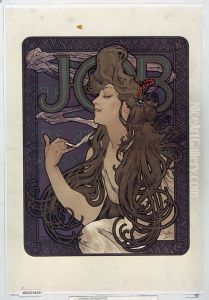 Advertisement for Job cigarettes. by Alphonse Mucha