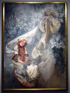 Madonna of the Lilies by Alphonse Mucha