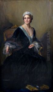 Portretul Reginei Maria a Romaniei, nascuta Printesa Maria de Edinburgh by Philip de Laszlo