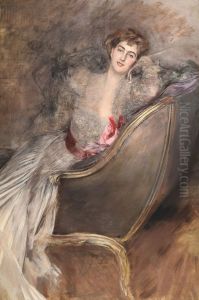 Signora adagiata su bergere by Giovanni Boldini