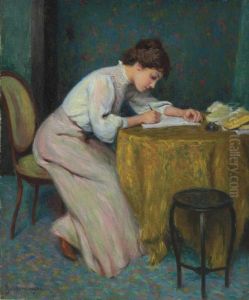 Young woman writing a letter Young woman writing a letter