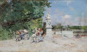 Scena galante nel Parco di Versailles by Giovanni Boldini