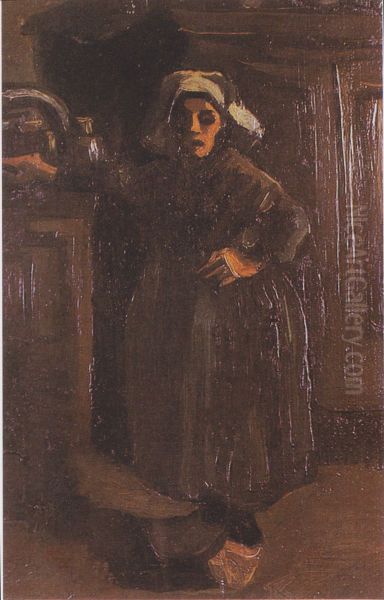 Peasant woman standing in the hallway - view 1