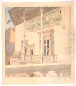 Bay window in the western wing of the Wawel cloisters by Leon Wyczolkowski