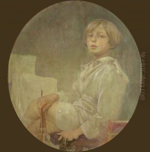 Portret Muchova syna Jiriho by Alphonse Mucha