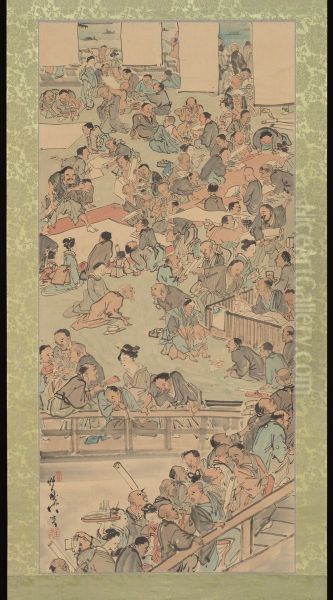 Painting and Calligraphy Gathering at the Nakamuraro in Ryogoku liang guo zhong cun lou shu hua hui zhi tu (Ryogoku Nakamuraro shogakai no zu) - view 1