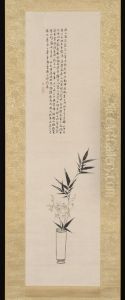 Orchid and Bamboo in a Vase lan zhu tong ping tu (Ranchiku dobin zu) by Tanomura Chikuden