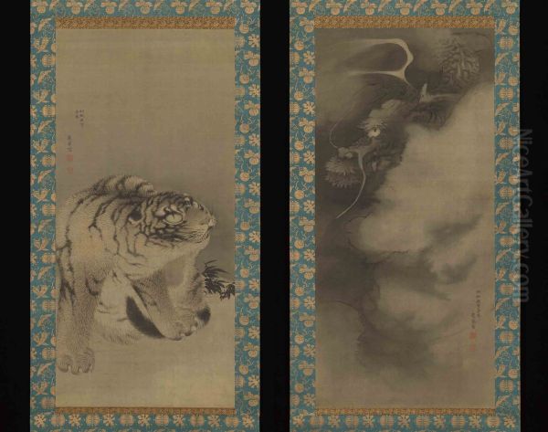 Dragon and Tiger long hu tu (Ryuko zu) - view 1
