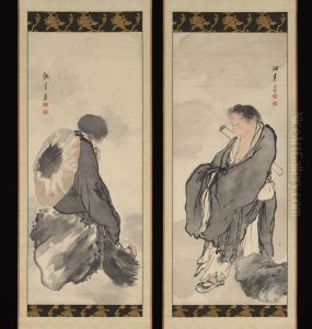 Hanshan and Shide by Yosa Buson