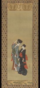 Women Carrying Pots for the Tsukuma Festival by Katsushika Hokusai