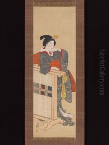Lady-in-Waiting at Edo Castle by Utagawa Kuniyoshi