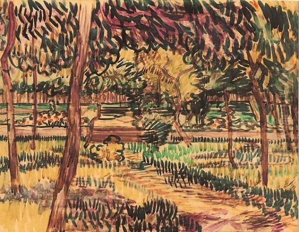 Trees in the Garden of the Asylum - view 1