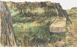 Stone Bench in the Garden of the Asylum by Vincent Van Gogh