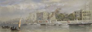 Kasr-el-Nil, the Viceroy's Palace, Cairo, 6 February by Sir Oswald Walters Brierly