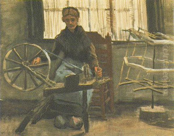 Woman Reeling Yarn - view 1