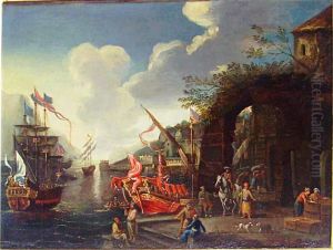 Scena Di Porto by Luca Carlevaris