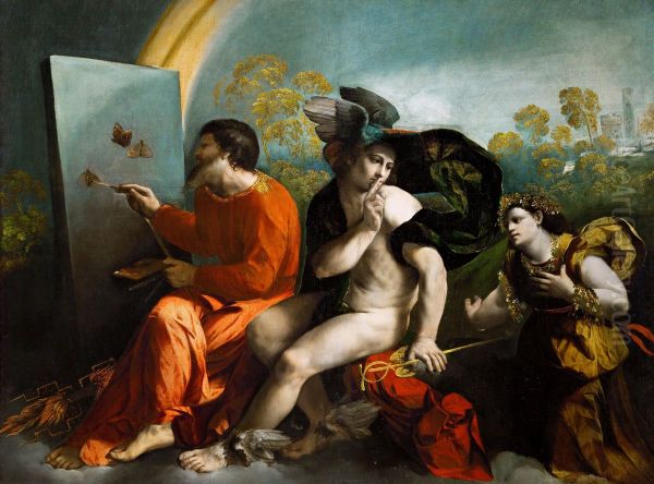 Jupiter, Mercury and Virtue. by Dosso Dossi