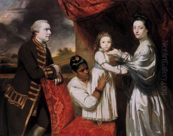 Tysoe Saul Hancock, his wife Philadelphia, their daughter Elizabeth and their Indian maid Clarinda - view 1