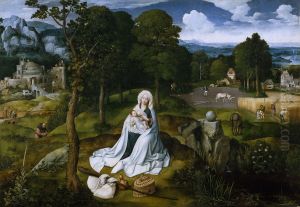 Descanso en la huida a Egipto by Joachim Patinir