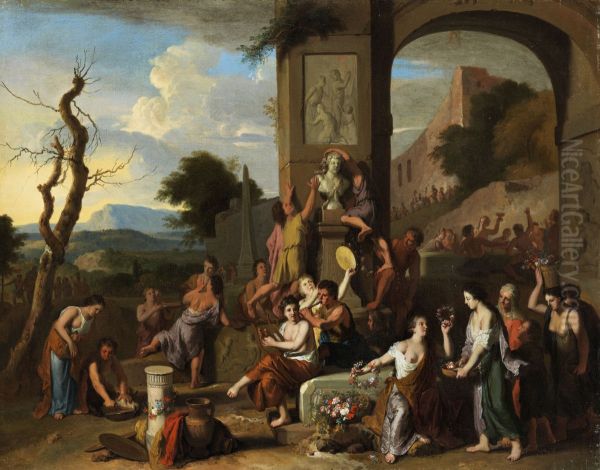 A sacrifice in Roman ruins - view 1