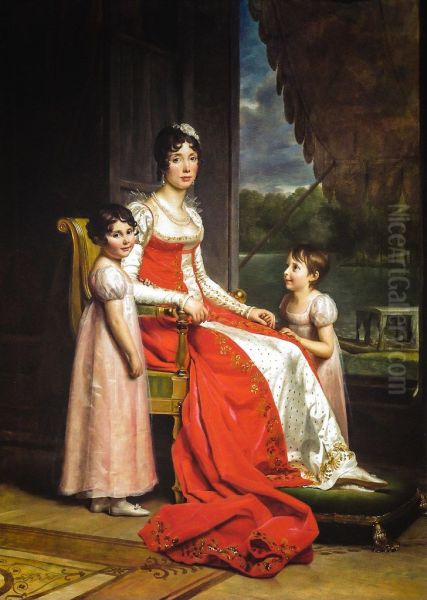 Marie-Julie Bonaparte, Infante d'Espagne, en compagnie de ses deux filles Charlotte et Zenaide Bonaparte. - view 1
