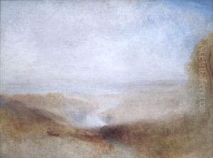 Paysage avec une riviere et une baie au loin by J. M. W. Turner