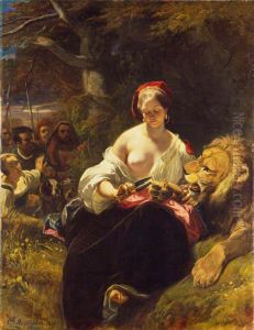 Der verliebte Lowe by Camille Roqueplan