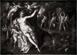 Venus at the Forge of Vulcan by Hendrick De Clerck